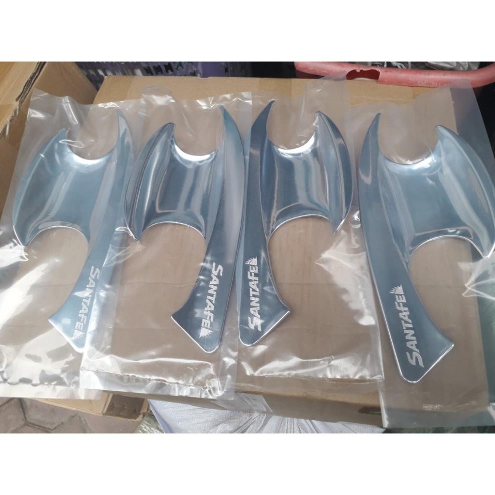 Ốp tay nắm, hõm cửa xe Hyundai Santafe 2019-2023 - mạ crom sáng bóng, cao cấp