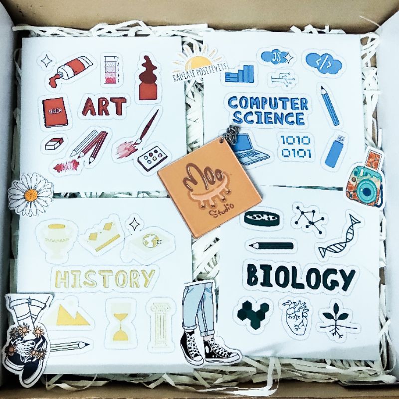 Bộ 12 tấm Sticker môn học trang trí Bullet Journal
