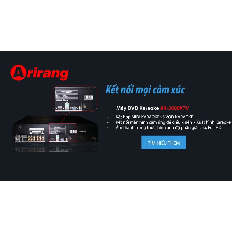 Đầu Karaoke Arirang AR 3600 KTV ( Ổ cứng 2T đã chép thêm nhạc MTV)