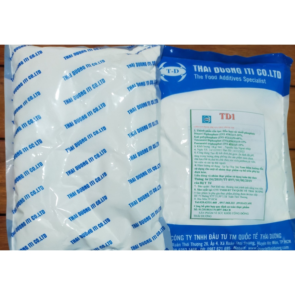 TD1-Chất tạo giòn dai dẻo trong chế biến chả lụa, xúc xích, bò viên...thay thế hàn the