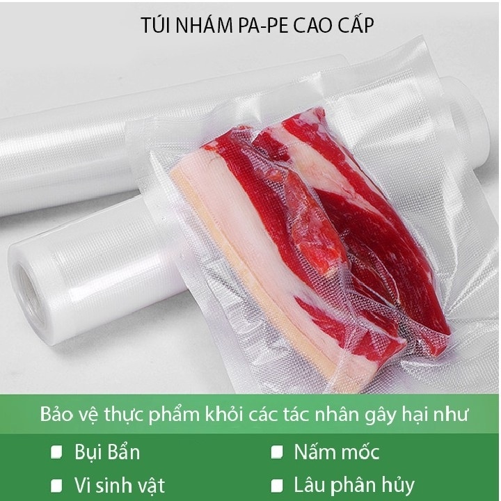 10 Túi hút chân không 1 mặt trơn mặt nhám bảo quản thực phẩm