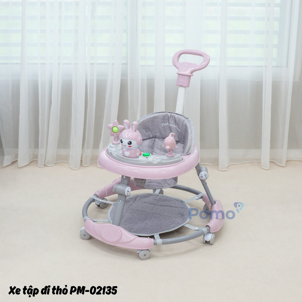 Xe Tập Đi Thỏ Baby Walker PM-02135 Cho Bé Thiết Kế Mới Nhất 2022, Full Trọn Bộ Đầy Đủ Tay Cầm Và Tấm Lót Chân