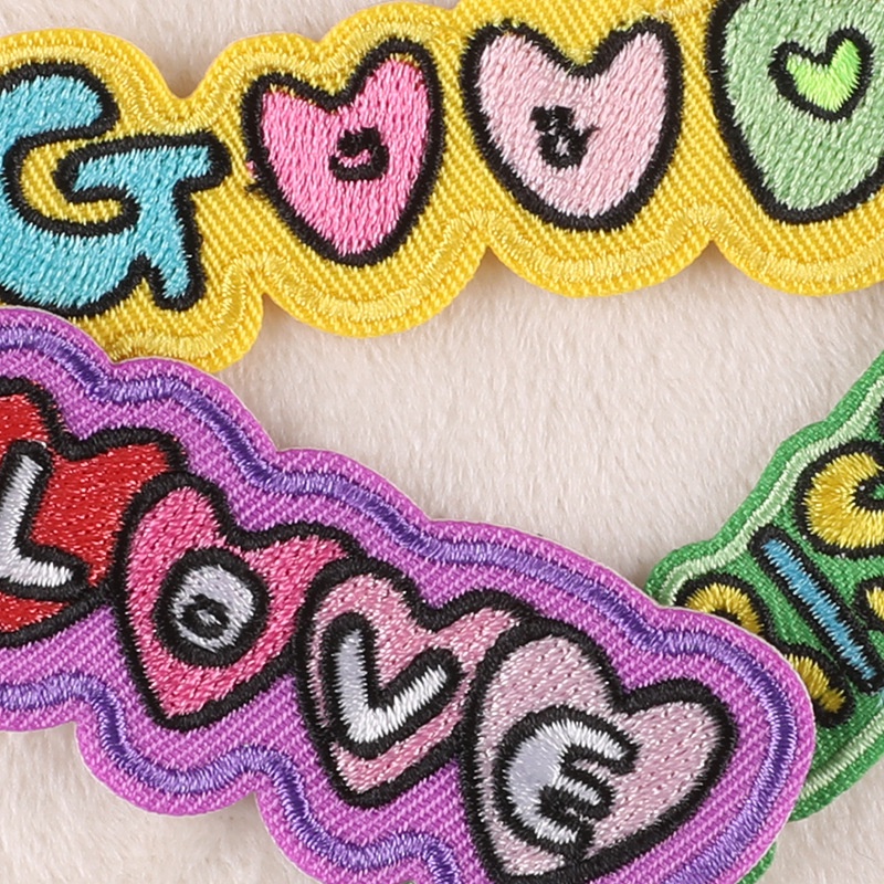 Miếng Dán Ủi Quần Áo Thêu Chữ Tiếng Anh / Hoạt Hình Dễ Thương DIY