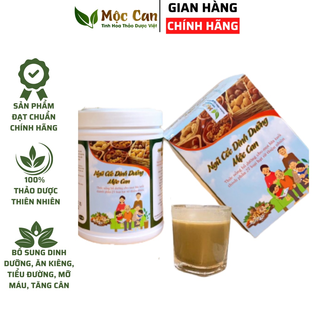 Ngũ cốc dinh dưỡng Mộc Can, ngũ cốc dành cho người cần bổ sung dinh dưỡng, người ăn kiêng, tiểu đường, mỡ máu, tăng cân