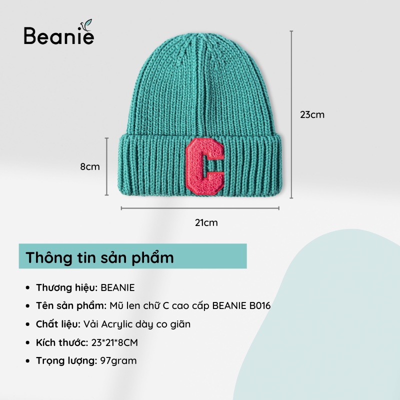 Mũ Len Dài Thêu Chữ C Cao Cấp BEANIE Phong Cách Thời Trang Hàn Quốc, Nón Len Hip hop Unisex Nam Nữ Trơn Nhiều Màu B016