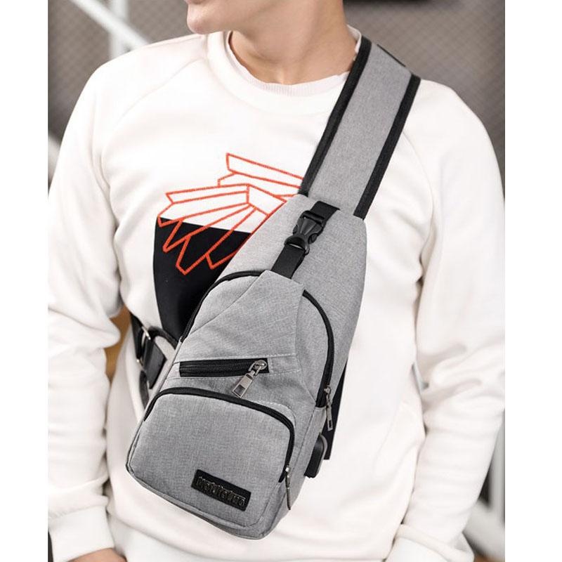 Túi Canvas Đeo Chéo Vai Sức Chứa Lớn Đa Năng Thời Trang Cao Cấp Có Cổng Sạc USB