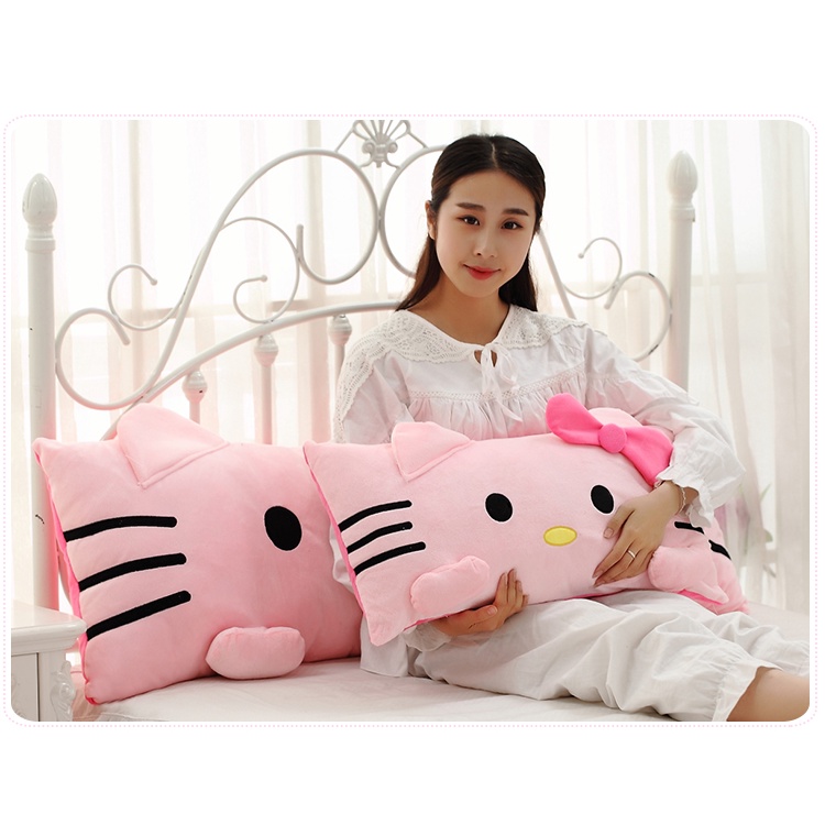 Gối nằm, gối tựa, gối ôm hình Hello Kitty 35cm x 80cm