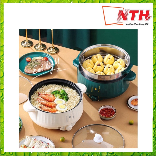 Nồi Lẩu Mini 3 NẤC NHIỆT 28cm Kèm Giá Hấp Inox, Nồi Lẩu Gia Đình Chống Dính Vân Đá Có Thể Chiên,Xào,Hầm