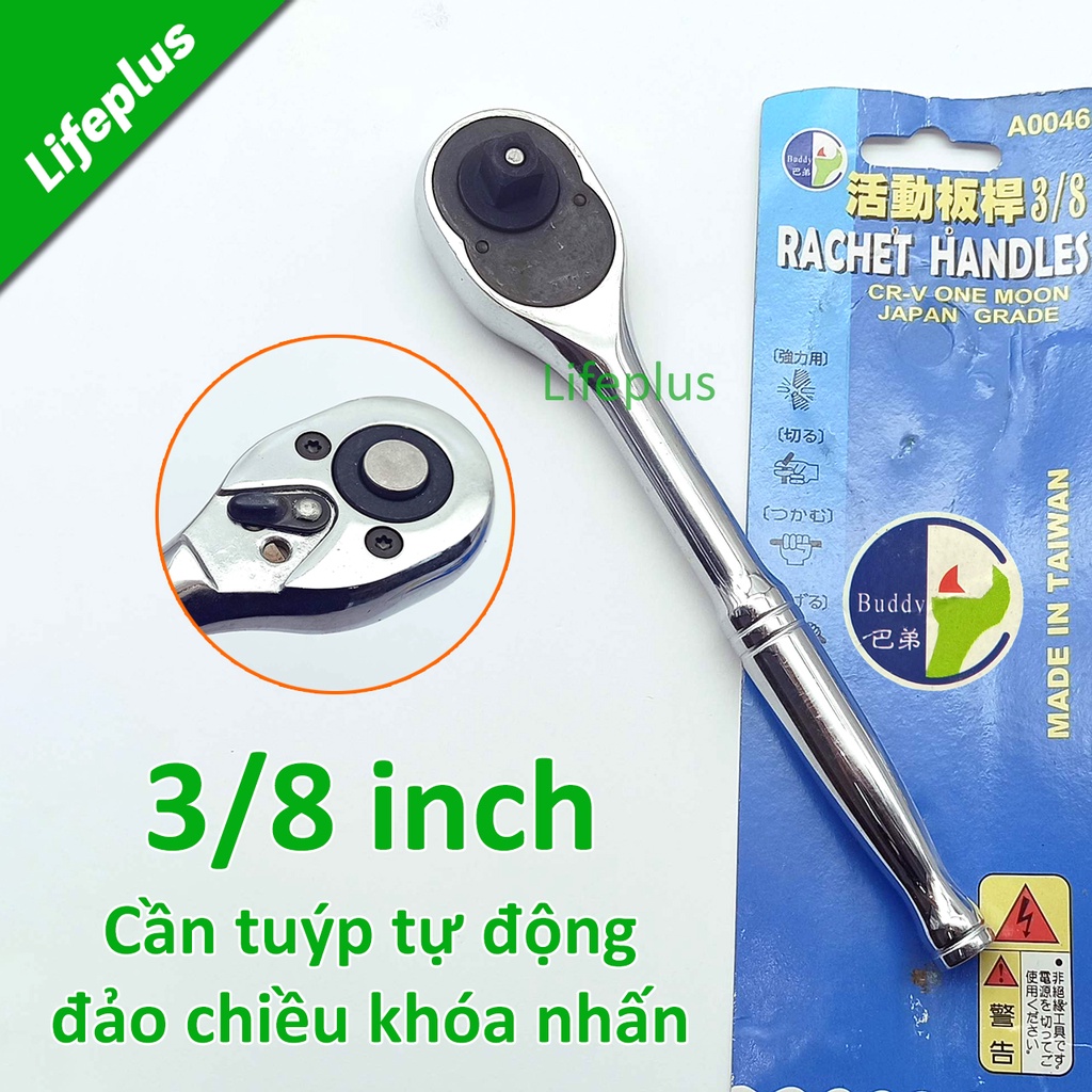 Cần vặn tuýp tự động xoay đảo chiều 3/8 khóa nhấn Buddy A0046