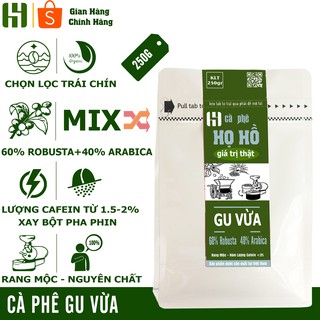 Cà phê rang mộc Gu Vừa - sự kết hợp giữa hạt arabica và robusta -  Thương hiệu Họ Hồ
