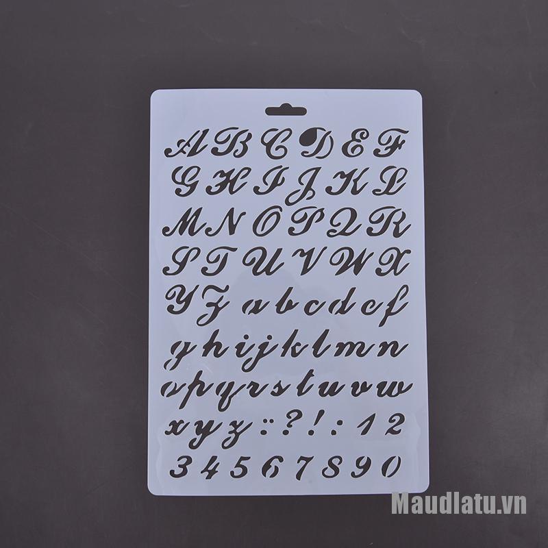 Maudlatu❀4Pcs English Letters DIY Layering Stencils Painting Scrapbook Coloring Embossing