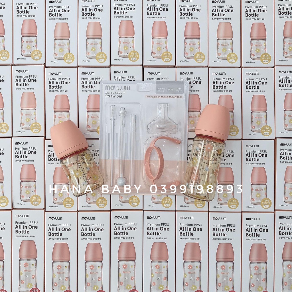 Bình sữa Moyumm bản họa tiết dung tích 170ml, 270ml