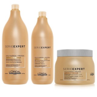 CẶP GỘI XẢ DƯỠNG TÓC LOREAL GOLD QUINOA PROTEIN 500ML