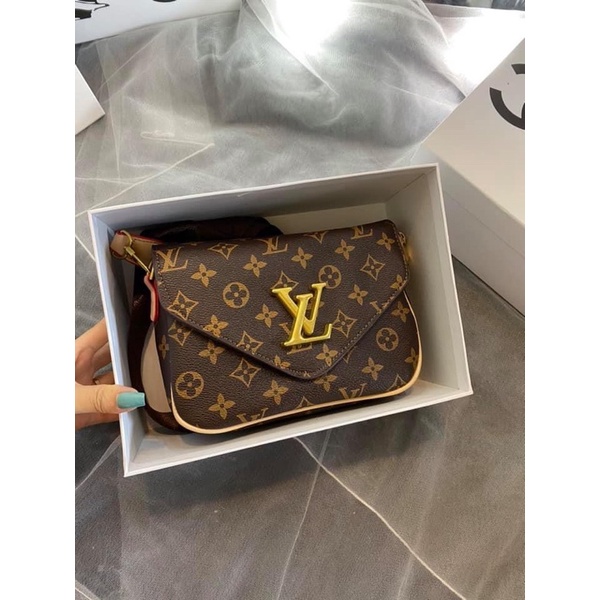 Túi đeo chéo họa tiết lv