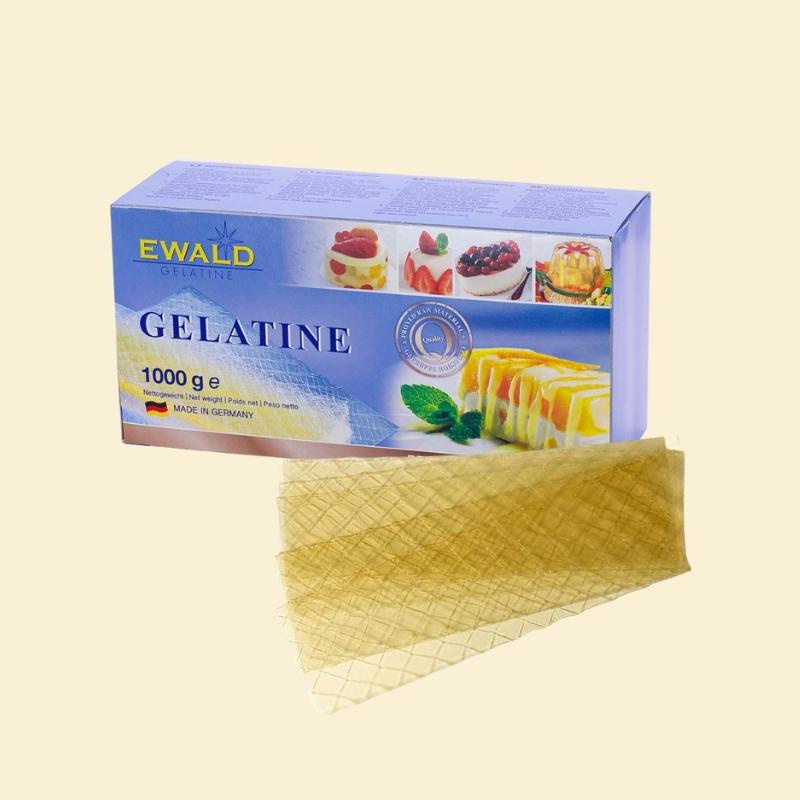 Gelatine lá Đức làm bánh, kẹo dẻo, pudding (1 lá, 5 lá)