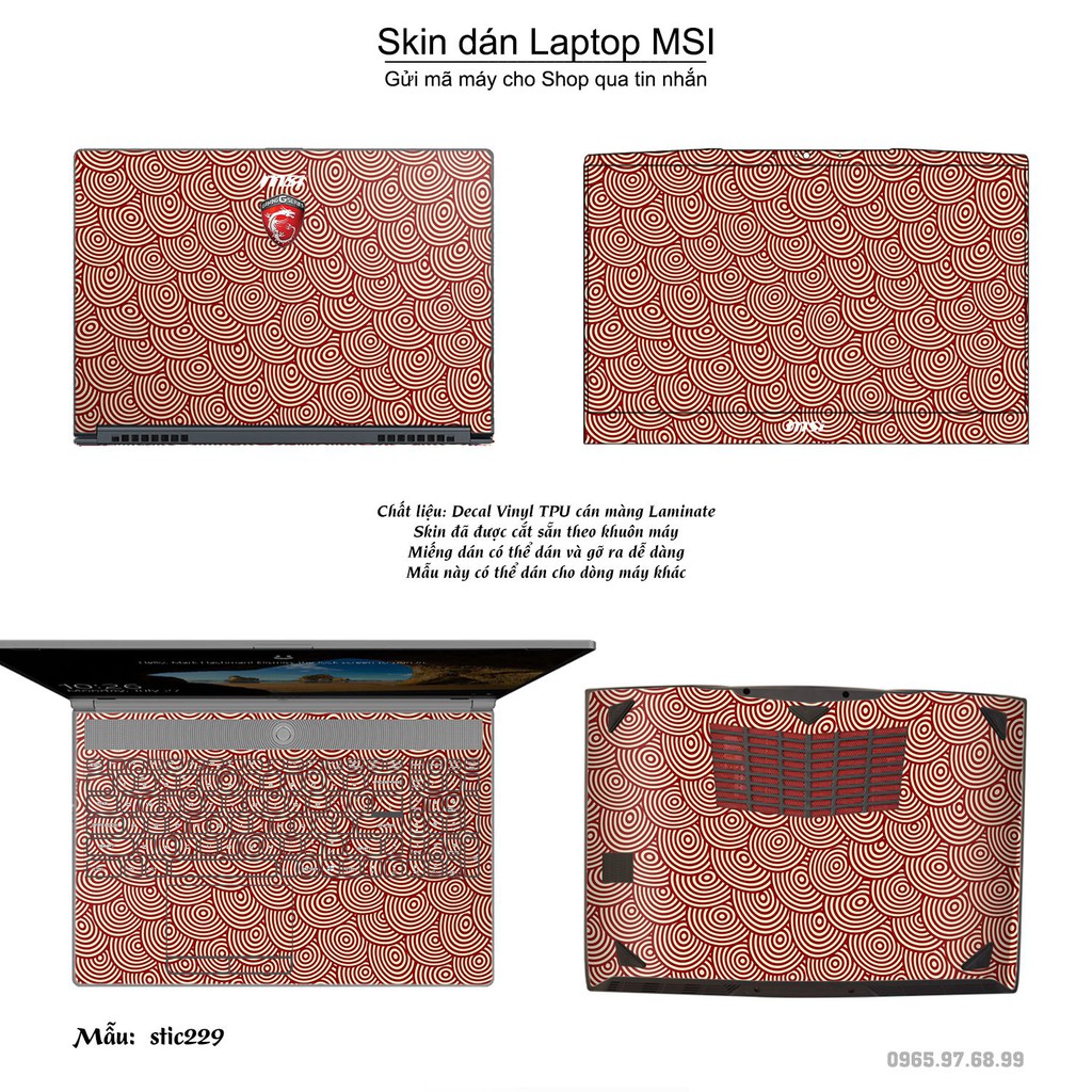 Skin dán Laptop MSI in hình Hoa văn sticker nhiều mẫu 37 (inbox mã máy cho Shop)