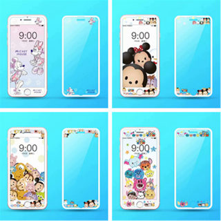 Kính Cường Lực Toàn Màn Hình In Hình Mickey Minnie Cho Iphone 6 6s 7 8 Plus