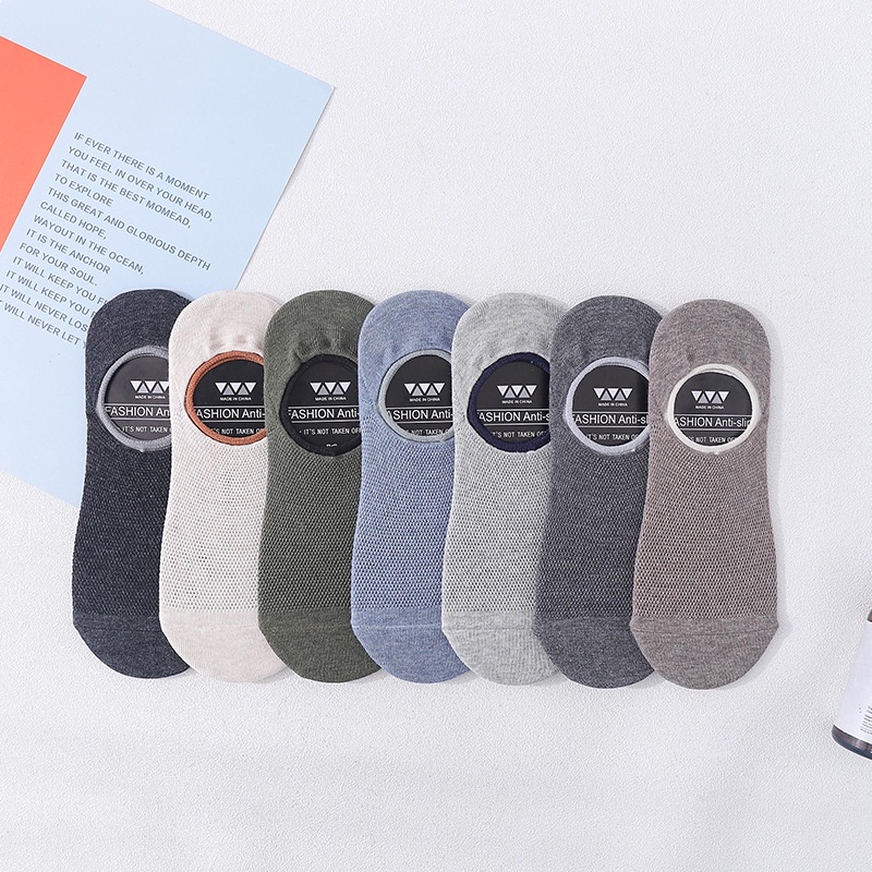 Vớ thuyền WAFNHA D548 phối silicone chống trượt màu trơn thời trang dành cho nam