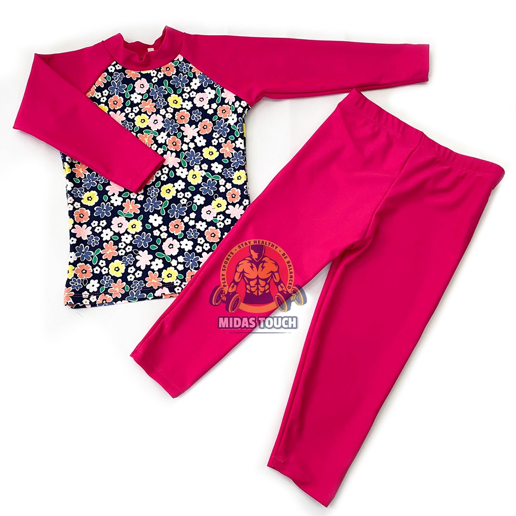 Bộ Đồ Bơi Tay Dài Kín Đáo Chống Nắng Cho Bé Gái 20-35kg - Chất Liệu Co Giãn Thoải Mái Phù Hợp Đi Biển Học Bơi