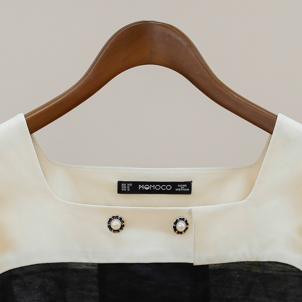 Áo Phối Màu Cổ Chữ U MOMOCO M2891 Chất Liệu Vải Cao Cấp Thiết Kế Trẻ Trung, Hiện Đại