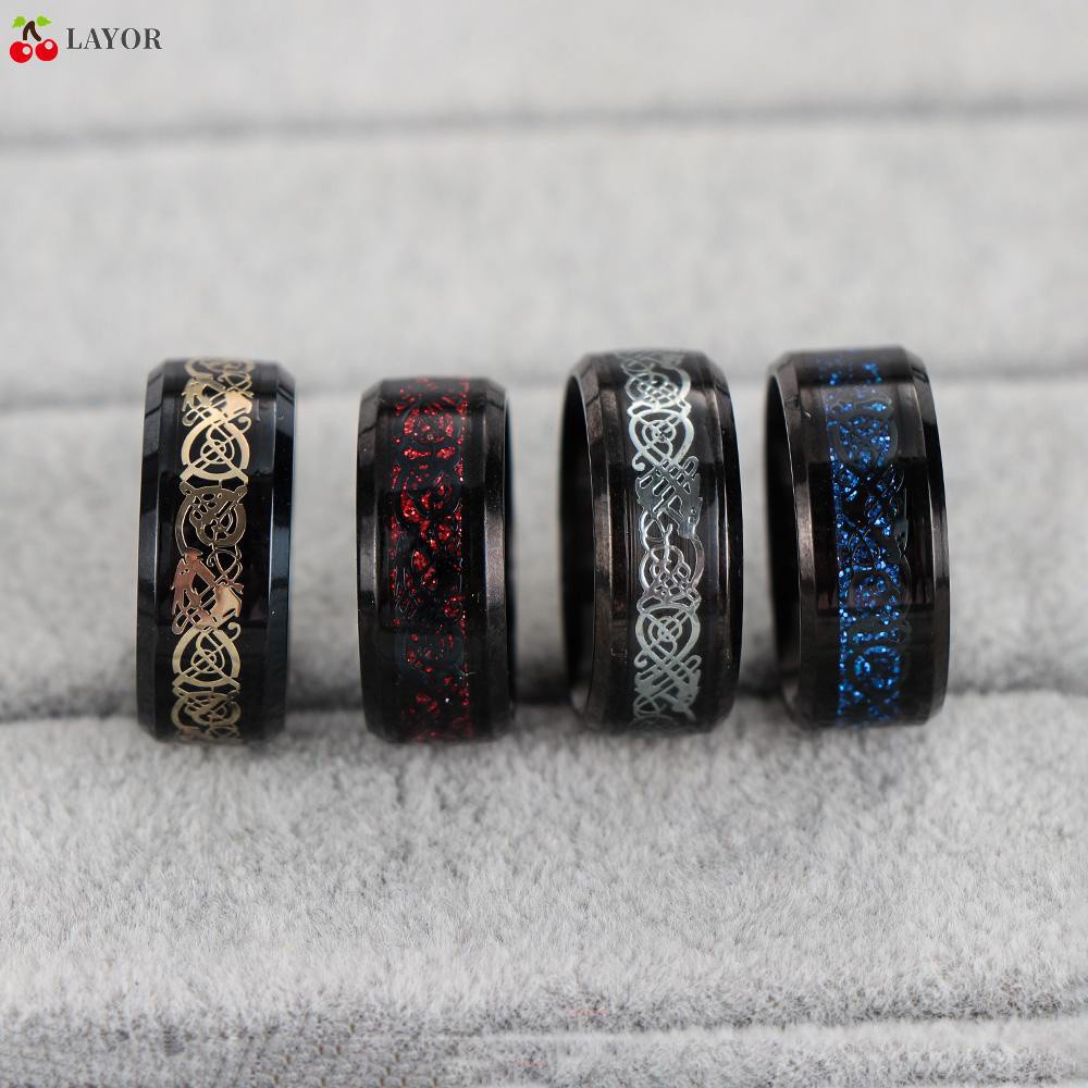 Nhẫn Cưới Bằng Thép Không Gỉ Màu Đen Size 6-13 Thời Trang Dành Cho Nam