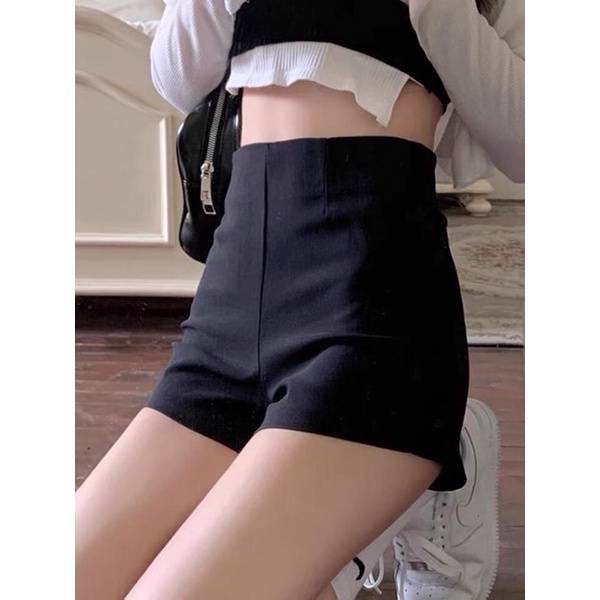 Quần sooc cạp cao khoá sau, chất Umi hàn cực đẹp mix đồ siêu sexy tôn dáng hách chân full size dưới 55kg