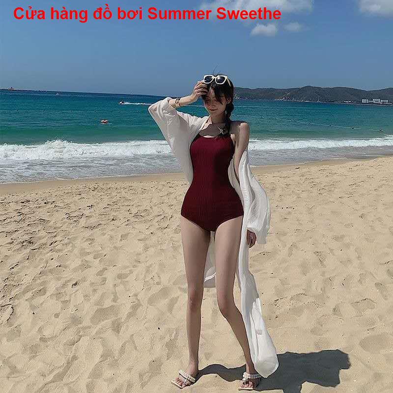 Áo tắm nữ lưới người nổi tiếng Hàn Quốc một mảnh che ngực nhỏ bụng mỏng và lộ dây lưng bikini mai
