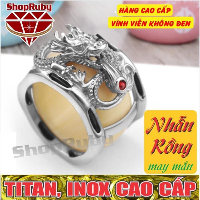 NHẪN TITAN NAM RỒNG NGÀ MAY MẮN | NHẪN NAM TITAN