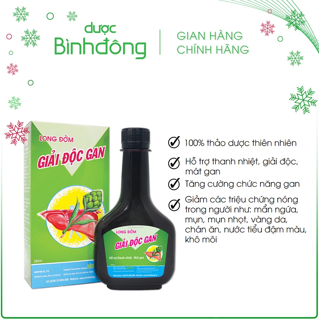 Long Đởm Giải Độc Gan Bình Đông - Thanh nhiệt, giải độc, mát gan, tăng cường chức năng gan - chai 280ml