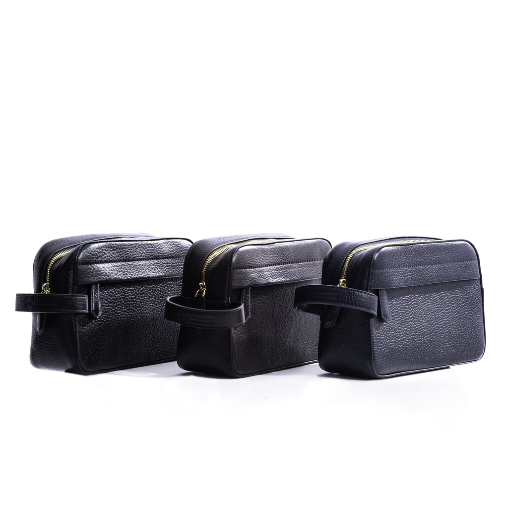 Clutch Cầm Tay Da Bò Nam Cao Cấp Có Quai Cầm Màu Đen, Nâu, Xanh Dương GOLFIE WT Leather 070111101, 070111102, 070111107