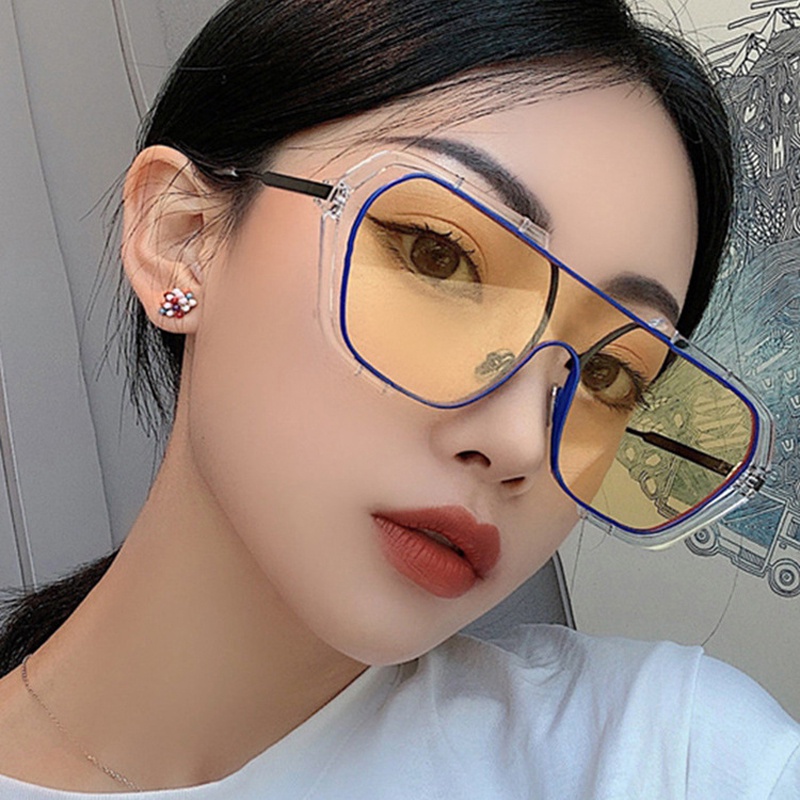 Kính Chống Nắng Một Mảnh Tròng Vuông Lớn Thời Trang Hàn Quốc Cá Tính Ngoài Trời Cho Nam Và Nữ