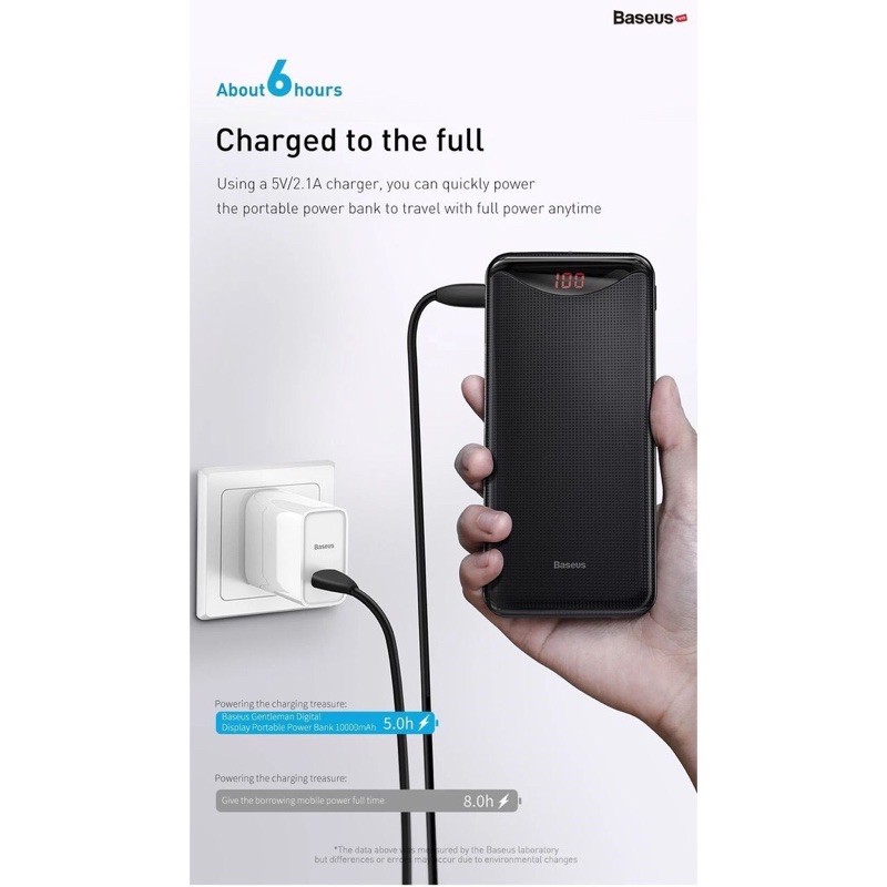 ✔XẢ KHO✔Pin sạc dự phòng cho IPhone hỗ trợ sạc nhanh siêu mỏng chính hãng Baseus Simbo Smart Power Bank 10000mAh đèn Led