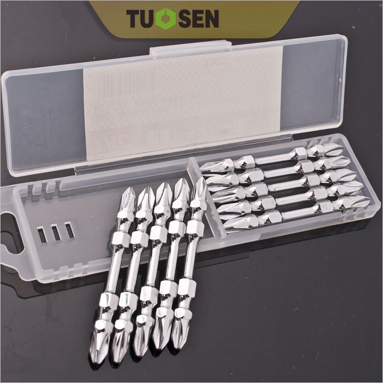 Hộp 10 mũi vặn vít 2 đầu TUOSEN - Có từ tính nam châm mạnh - Đầu bắn vít TUOSEN