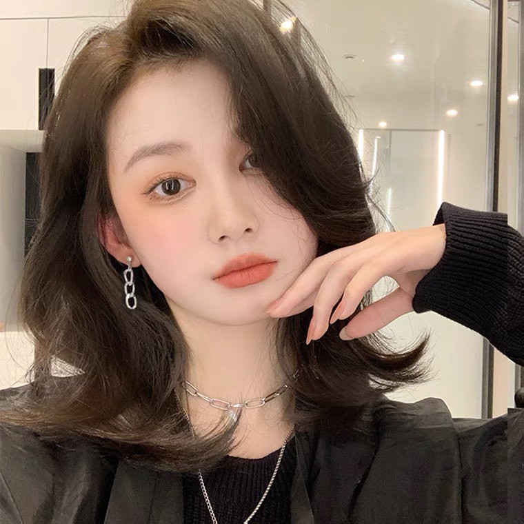 Khuyên Tai Nữ Bông Tai Nữ Thép Titan Không Gỉ Dáng Xích Nhỏ Đơn Giản C23