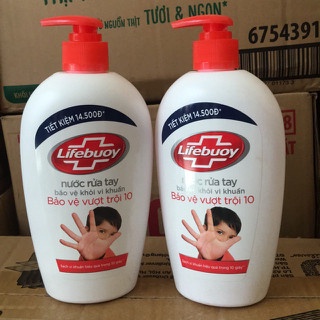 Nước rửa tay Lifebuoy 500g giúp sạch khuẩn và bảo vệ vượt trội khỏi 99.9% vi khuẩn