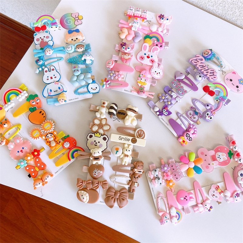 Vỉ 14 kẹp tóc sắc màu siêu yêu cho bé (giao ngấu nhiên)