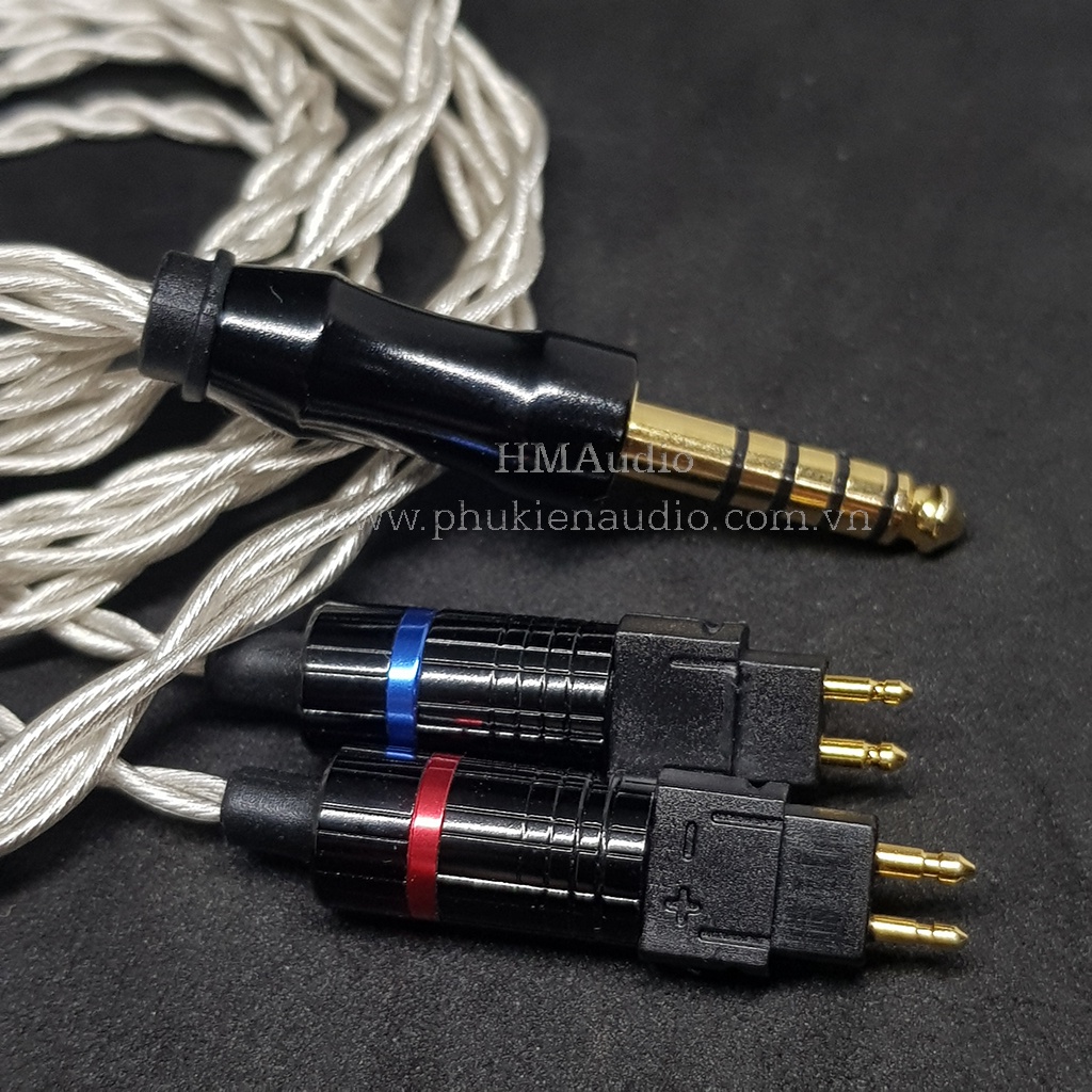 Dây tai nghe đồng mạ bạc OFC 1.2mm tết 4 - Sennheiser HD650 HD600 HD660s HD25