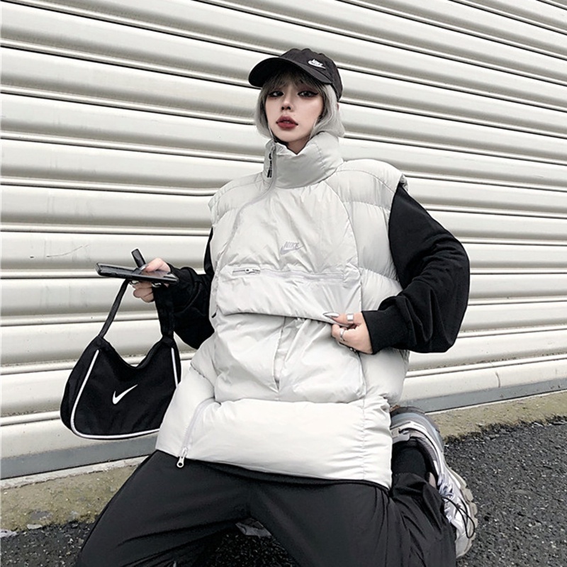 Áo Khoác Phao Không Tay NIKE Phối Nhiều Túi Phong Cách Mùa Đông CU3768