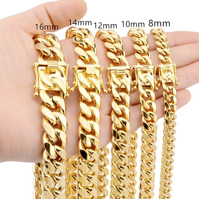 Dây chuyền nam kiểu dáng khoen lật ngang 14 mm dày 7mm mạ 18k dài 60cm - RF76