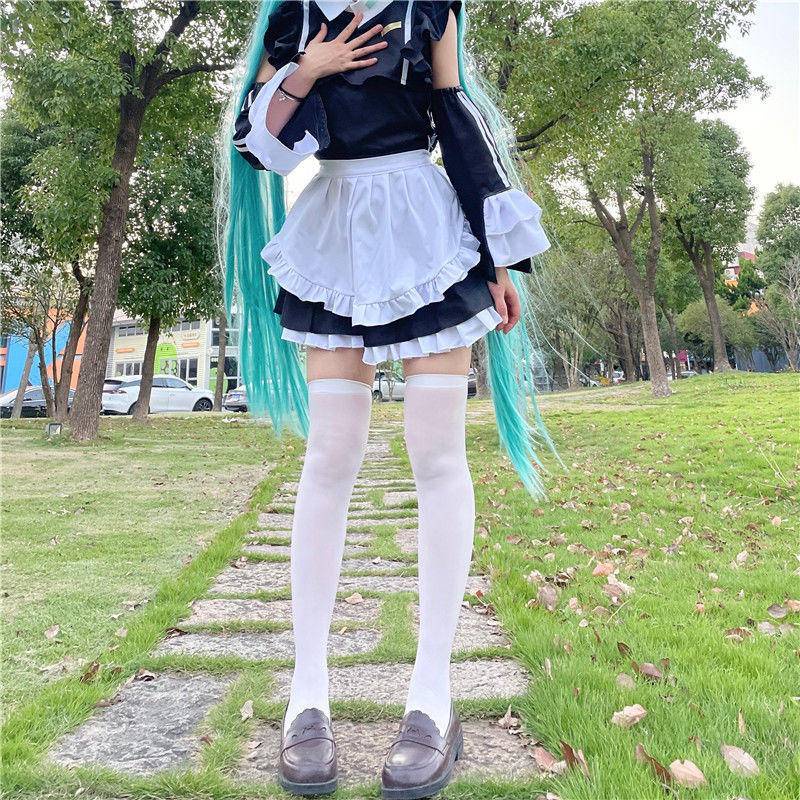 Hatsune Miku cos Hatsune maid costume cos miku maid uniform cosplay Hatsune black and white short-sleeved dress full set + wig