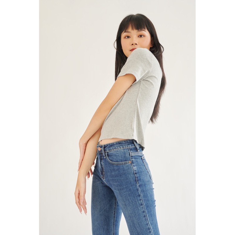 Quần jeans LEN clothing ống suôn lật lai 8094-8095