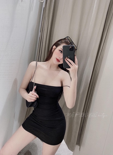 Váy 2 dây bún bozip DVL976