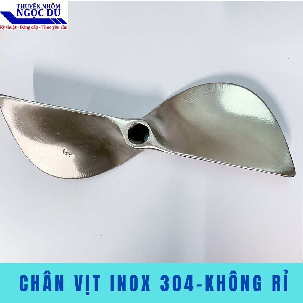 Chân Vịt Inox 2 Cánh 6.5hp, Cánh Xéo, Lỗ Ren 14mm, Dùng Cho Động Cơ Xăng, Chân Vịt Chạy Thuyền, Chạy Xuồng