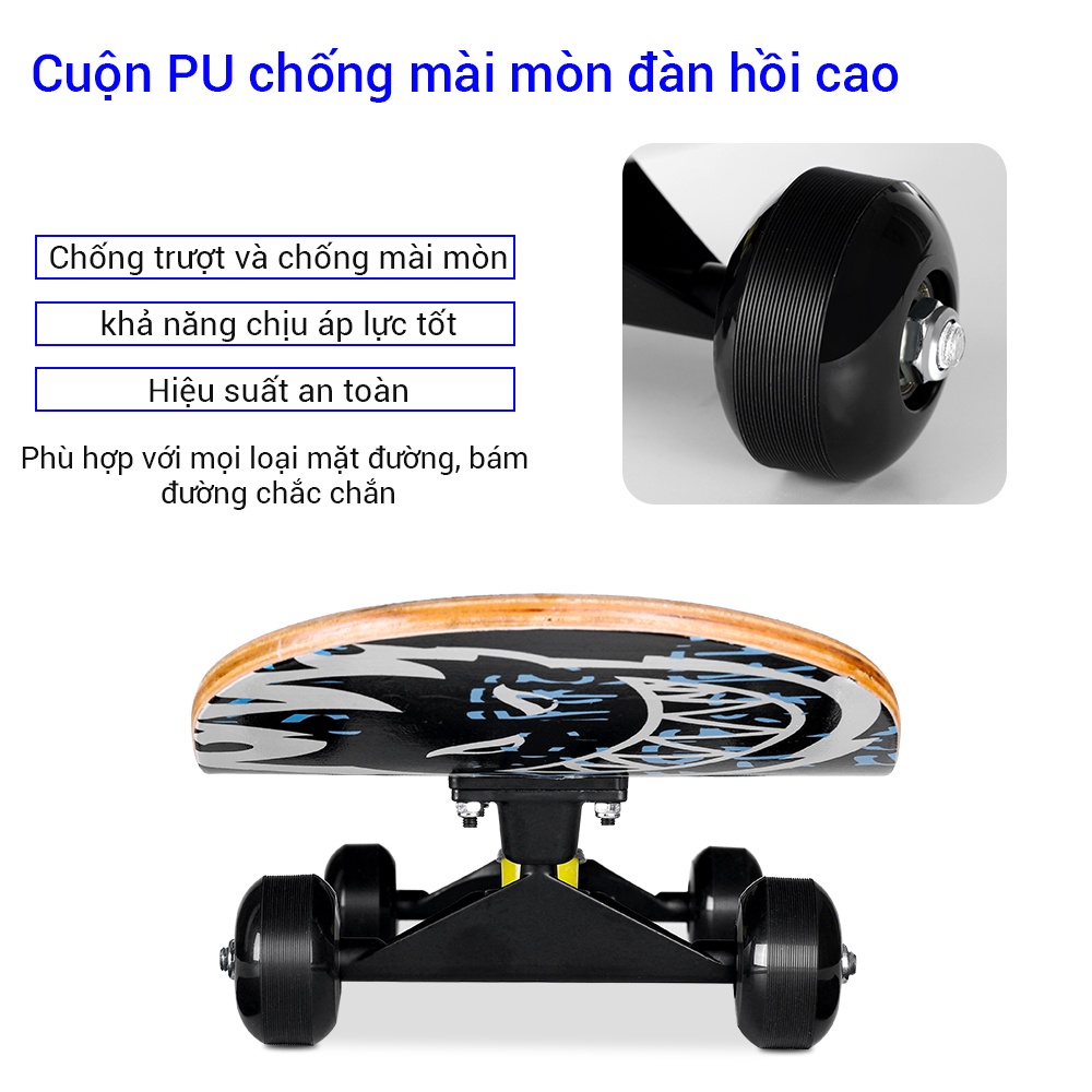 OneTwoFit  Nam và Nữ Teen dành cho Ván trượt người lớn 7 lớp gỗ Phong  ván trượt thể thao， Skateboard 80*20*13CM