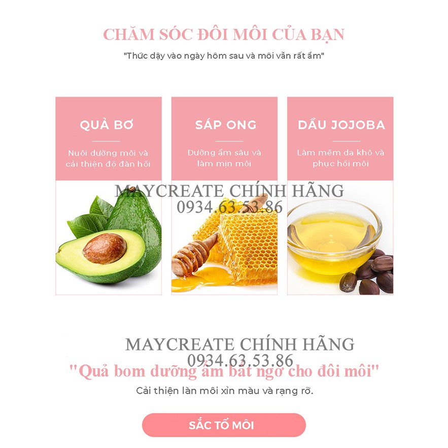 Mặt Nạ Dưỡng Ẩm Môi Maycreate Hàng Nội Địa Trung. | BigBuy360 - bigbuy360.vn