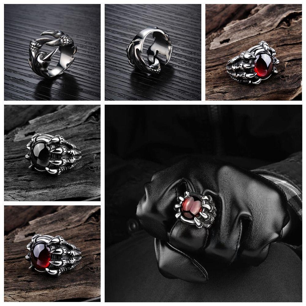 Nhẫn Nam Hình Móng Vuốt Rồng Phong Cách Vintage|Vòng Đeo Tay Kiểu Hip-Hop Gothic Cá Tính