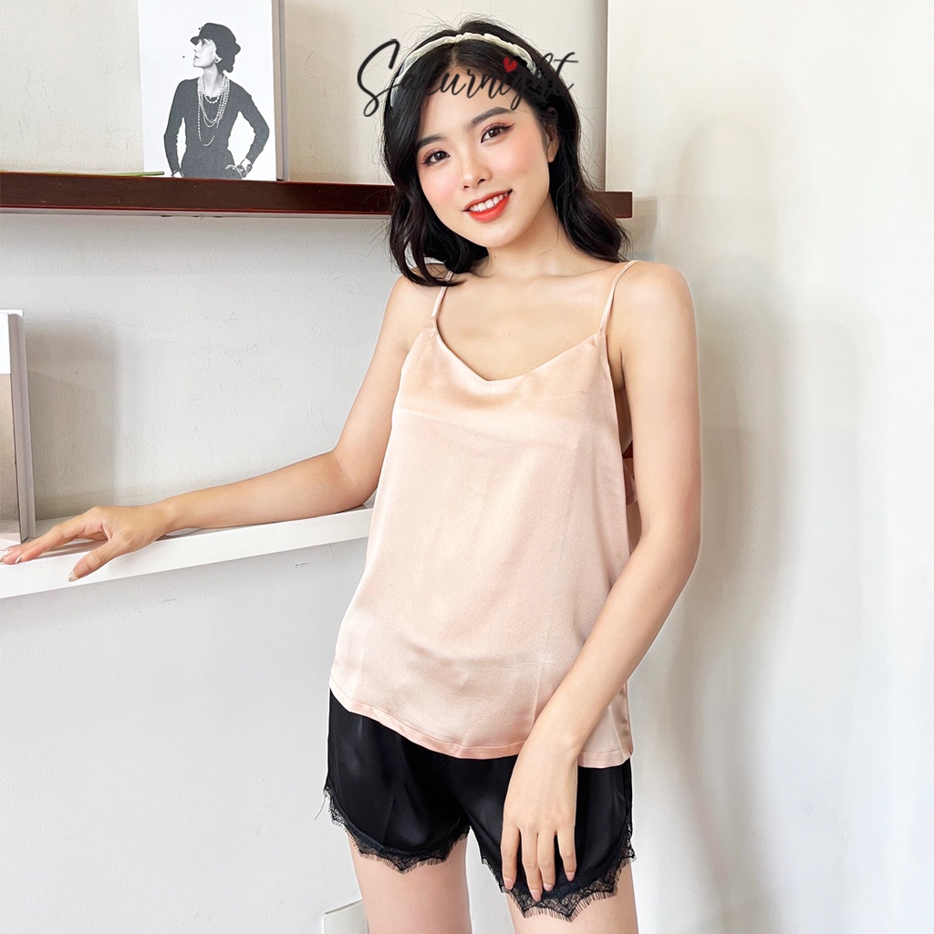 [Mã FAMARAL2 giảm 10K đơn 50K] Áo hai dây lụa, áo ngủ nữ mặc nhà cao cấp, mềm mại Saturnight | BigBuy360 - bigbuy360.vn