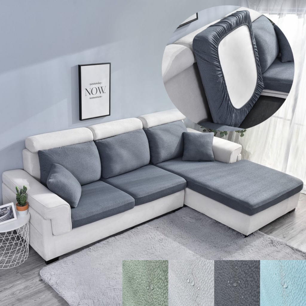 Vỏ bọc đệm ghế sofa 1 / 2 / 3 / 4 chỗ ngồi hình chữ L chống thấm nước 10 kích cỡ tuỳ chọn