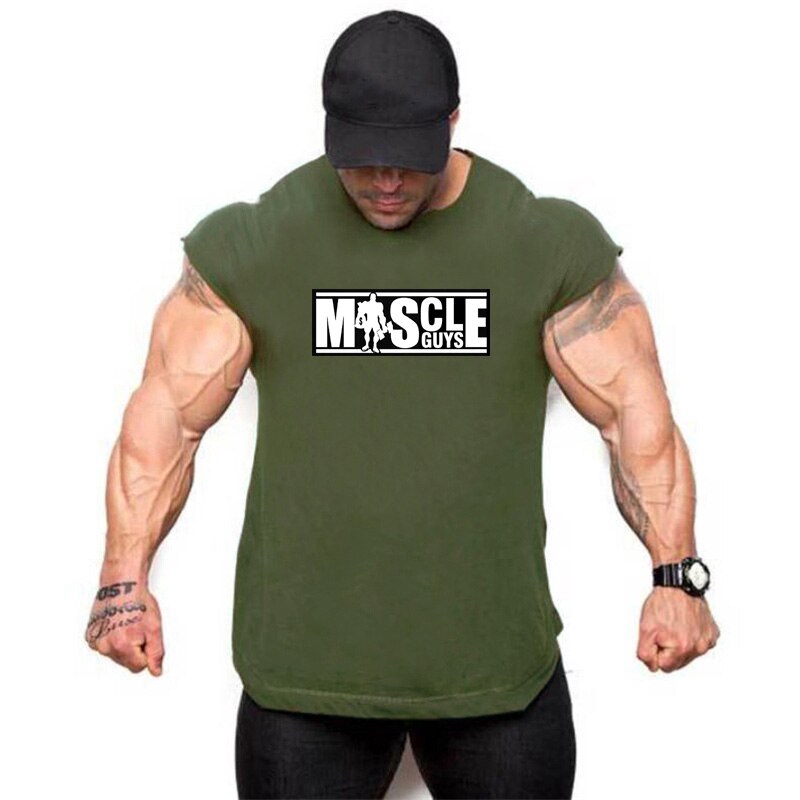 Áo thun ba lỗ bằng cotton luyện tập thể hình kiểu dáng thời trang dành cho nam