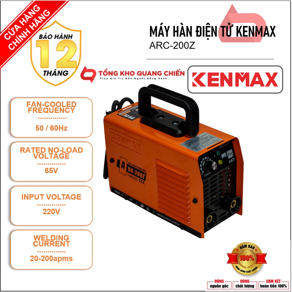 Máy Hàn | Máy Hàn Que Điện Tử Mini Kenmax ARC- 200Z | Có Đồng Hồ Hiển Thị Hàng Chính Hãng |.